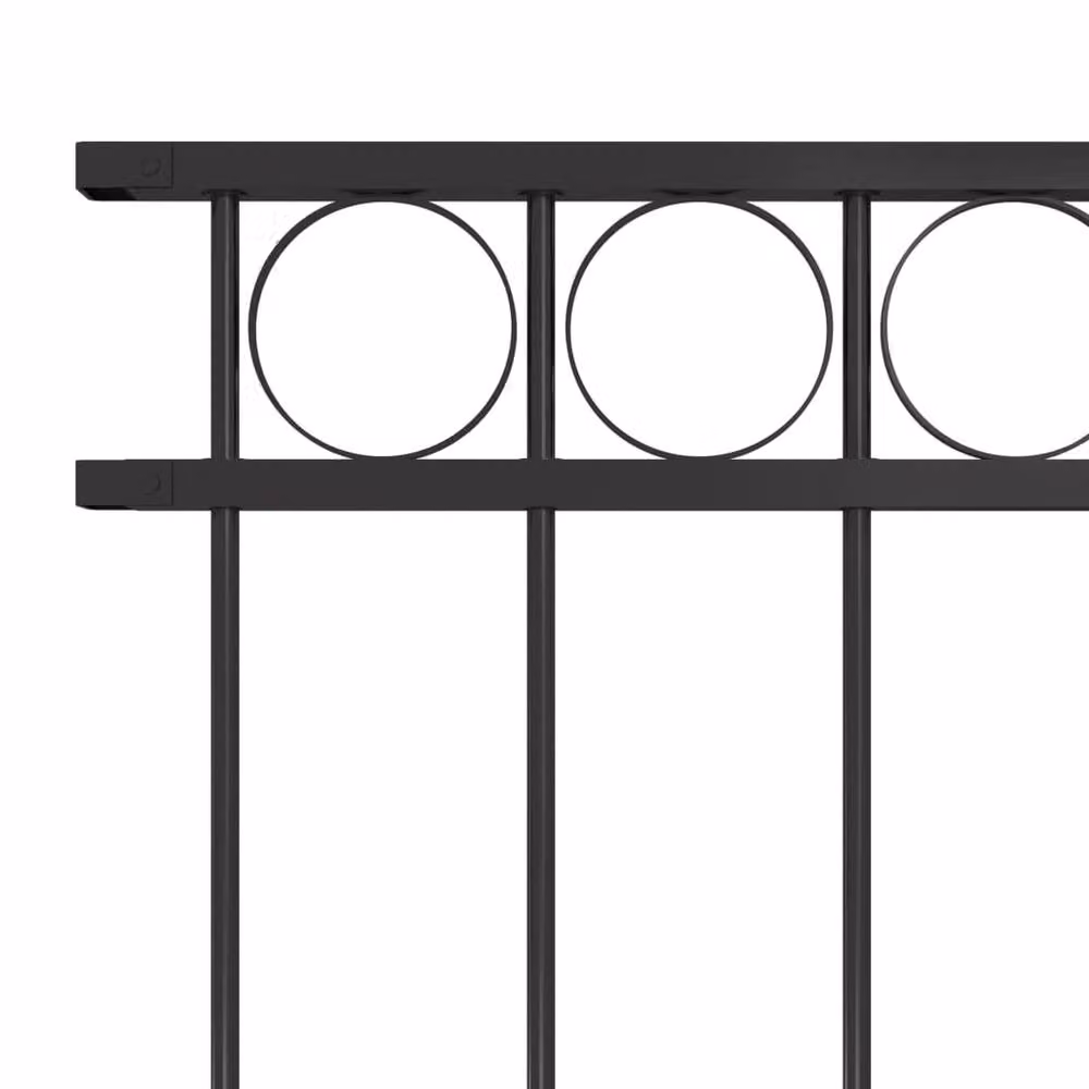 Berkfield Home Powder-Coated Steel Fence Panel, Black, H 170 cm x W 150 cm – 2