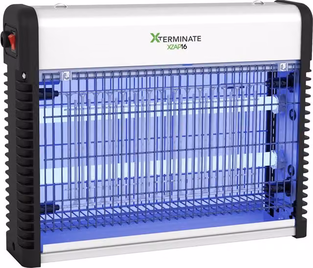 Xterminate UV LED Wall Mounted Fly Zapper Killer Unit, 16W, Silver