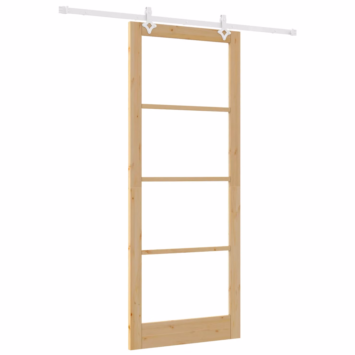 Berkfield Home Minimalist Sliding Door with Hardware Set, Solid Wood and Glass, Beige, W: 93 cm, H: 232 cm – 2