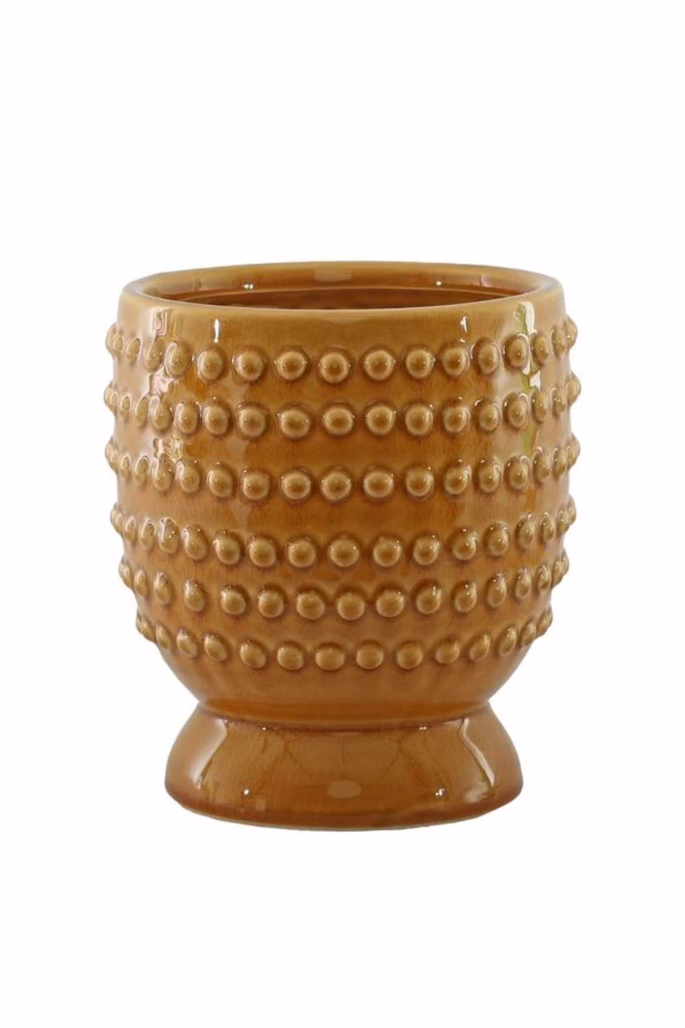 KDMD Hortus Hobart Yellow Dotted Ceramic Footed Tabletop Pot, W/D/H: 22.5 x 25 x 23 cm – 2