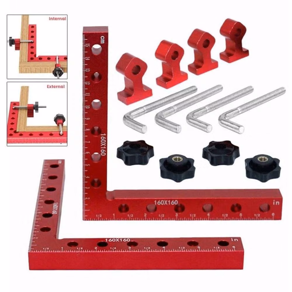 FLAVORA 2-Piece Red 90 Degree L-Shape Woodworking Corner Clamps, W: 10000 mm, H: 520 mm – 4