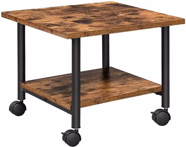 SPETLEK 2-Tier Under-Desk Printer Stand in Brown