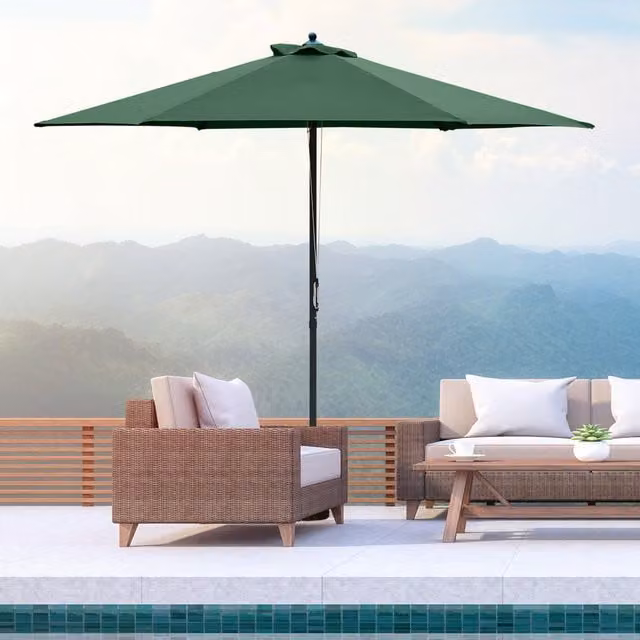Outsunny Green Patio Umbrella Parasol with Steel Central Pole, Diameter: 280 cm