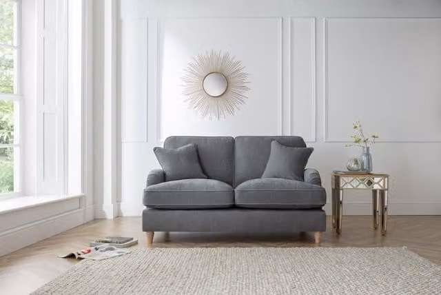 The Great Sofa Company Orla 2 Seater Upholstered Sofa in Grey Manhattan Ice