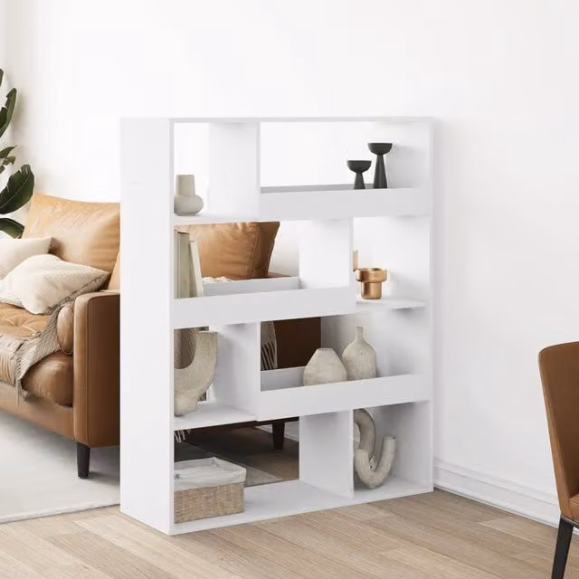 Berkfield Home White Room Divider in MDF, W/D/H: 100 x 33 x 125.5 cm