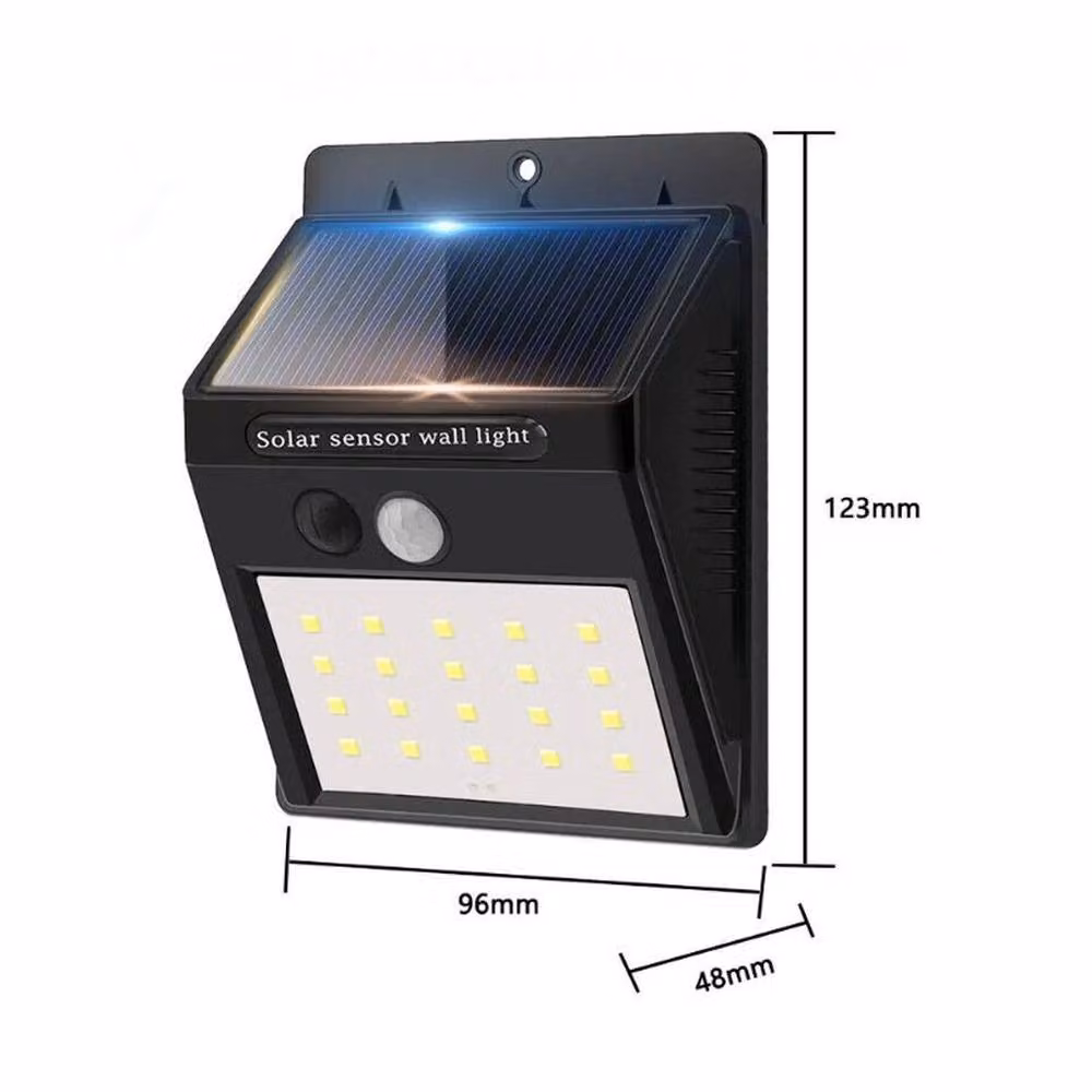 FLAVORA 20 LED Solar Wall Light with PIR Motion Sensor in Black – 2
