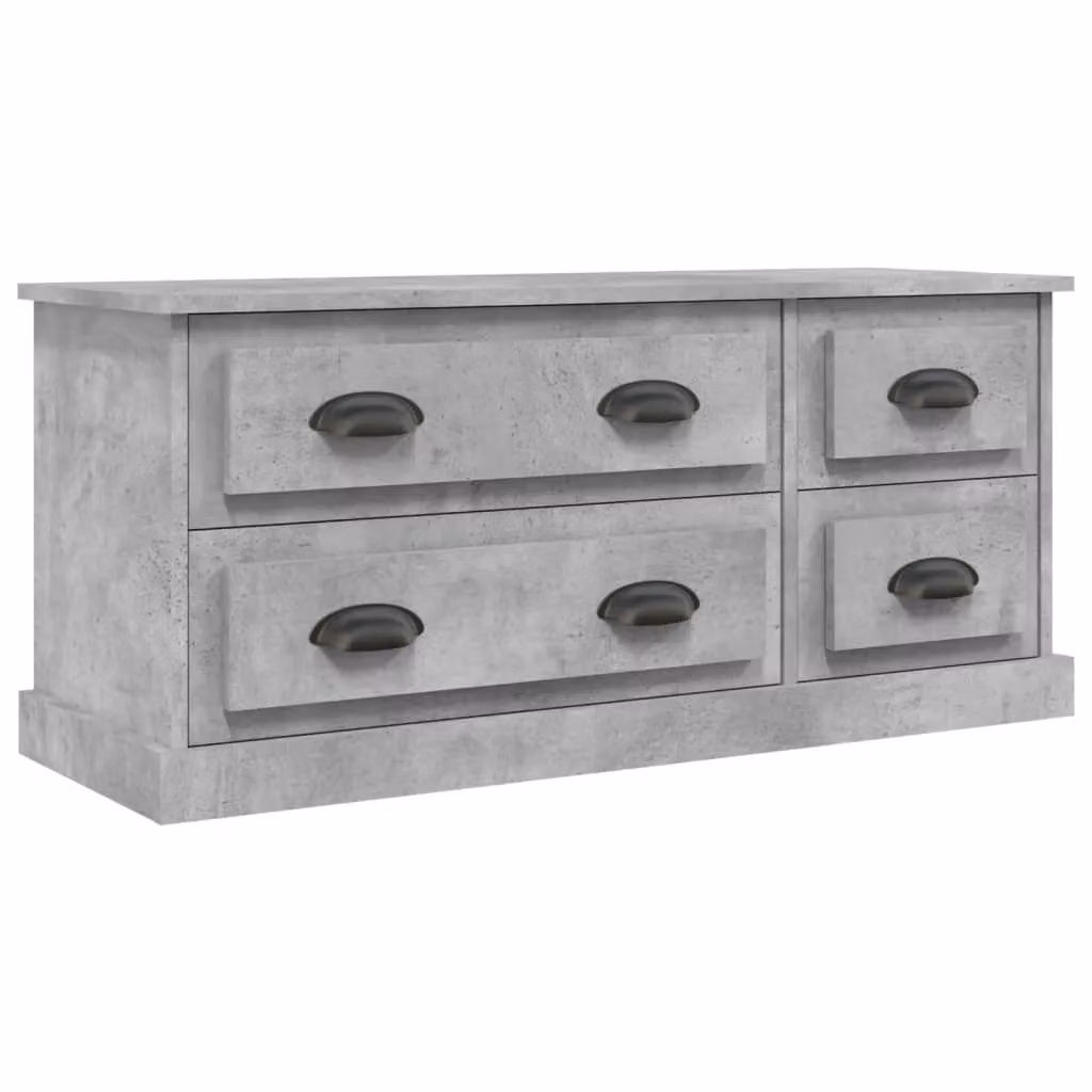 Berkfield Home TV Cabinet in Concrete Grey, W/D/H: 100 x 35.5 x 45 cm, Engineered Wood – 2