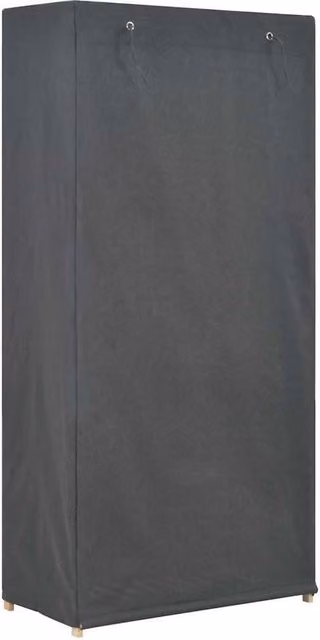 Berkfield Home 3-Tier Decorative Wardrobe in Grey Fabric, W/D/H: 79 x 40 x 170 cm