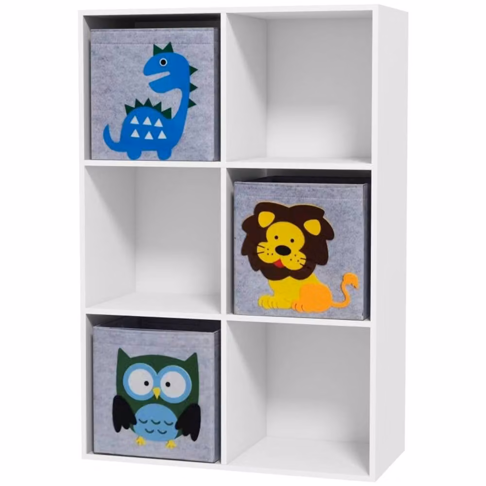 STILVORA White Toy Storage Unit with Drawers and Animal Print Design – 1
