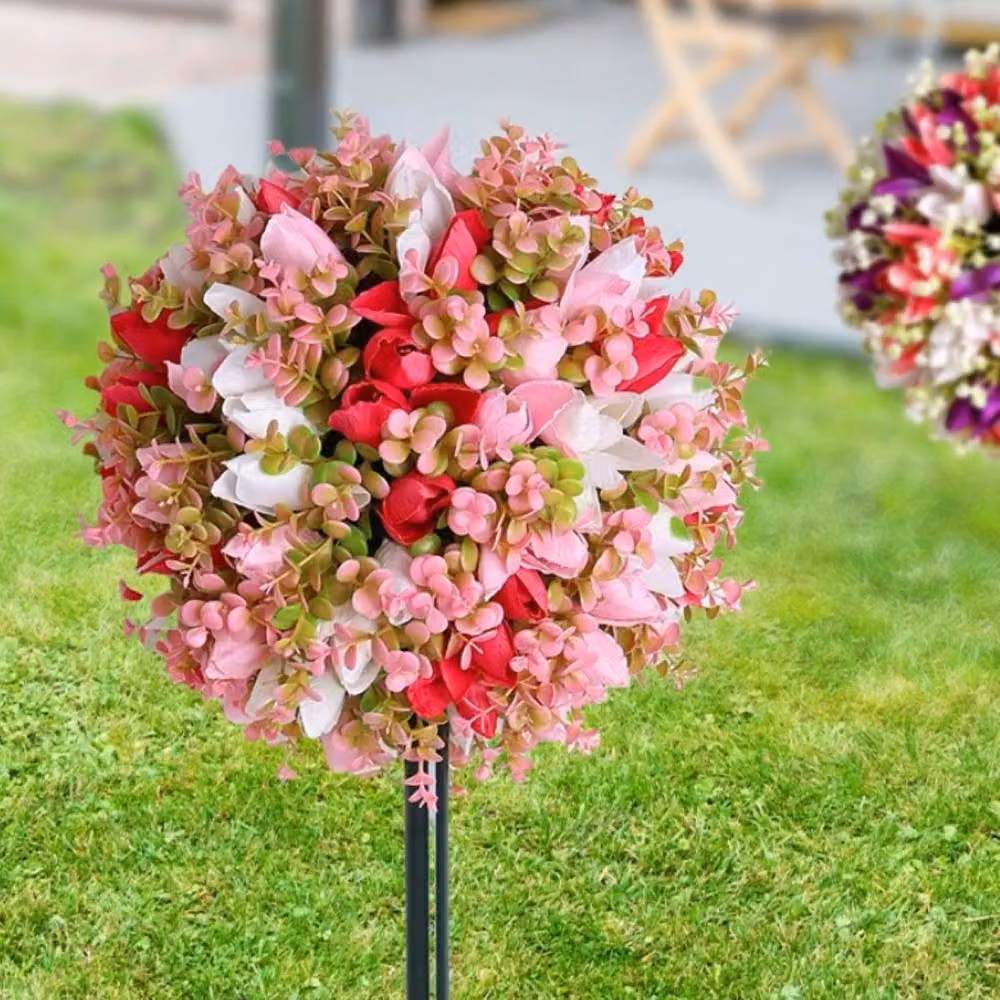 Quipulse Multicolour Small Artificial Floral Ball Floor Decoration – 2