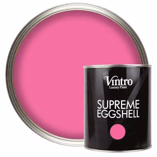 Vintro Belladonna Hot Pink Eggshell Paint for Walls, Wood and Trim, 1 Litre
