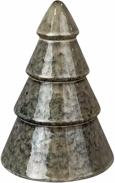 Four Candle Modern Grey Glazed Ceramic Tabletop Christmas Tree Decoration