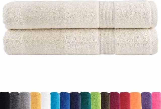 Berkfield Home SOLUND Premium Cotton Sauna Towels, 2 Pack, Beige, W: 80 cm, L: 200 cm, 600 gsm – 1
