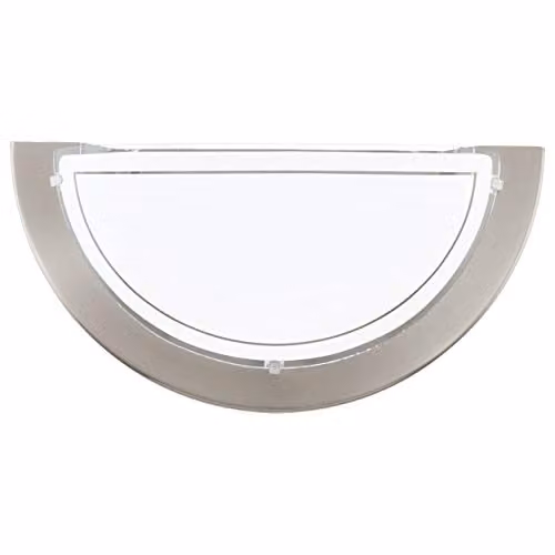 Loops Modern Wall Light in Silver with White and Transparent Glass Shade, E27 Bulb Compatible