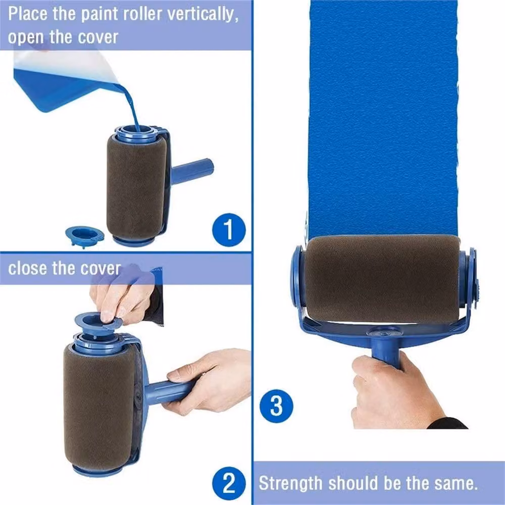 Nordara Pro Roller 8-Piece Brush Set with Telescopic Pole in Blue – 4