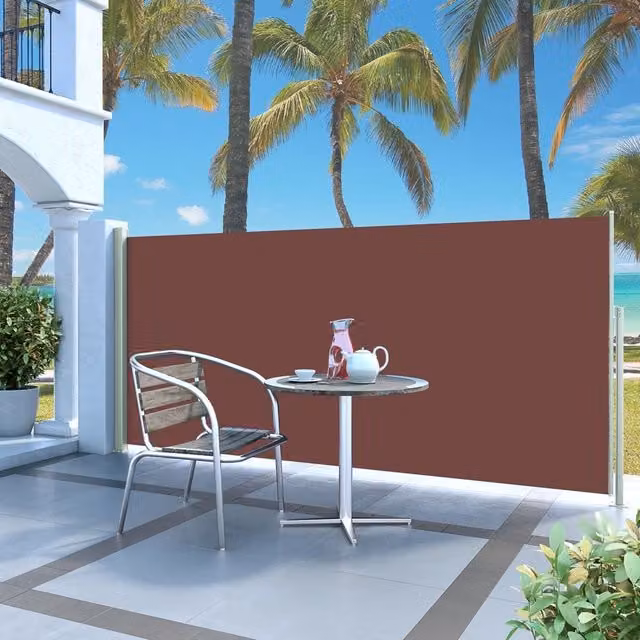 Berkfield Home Retractable Side Awning in Brown, W/H: 300 x 140 cm