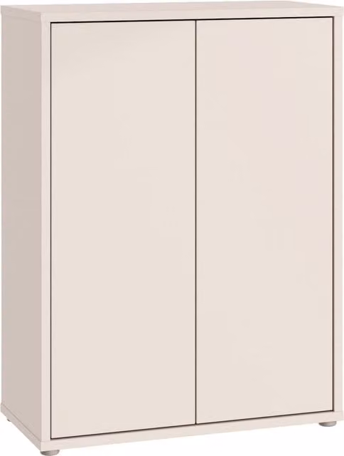 Furniture To Go Alice Springs Modern Shoe Cabinet with 2 Push-Open Doors in Butter Yellow and Sand