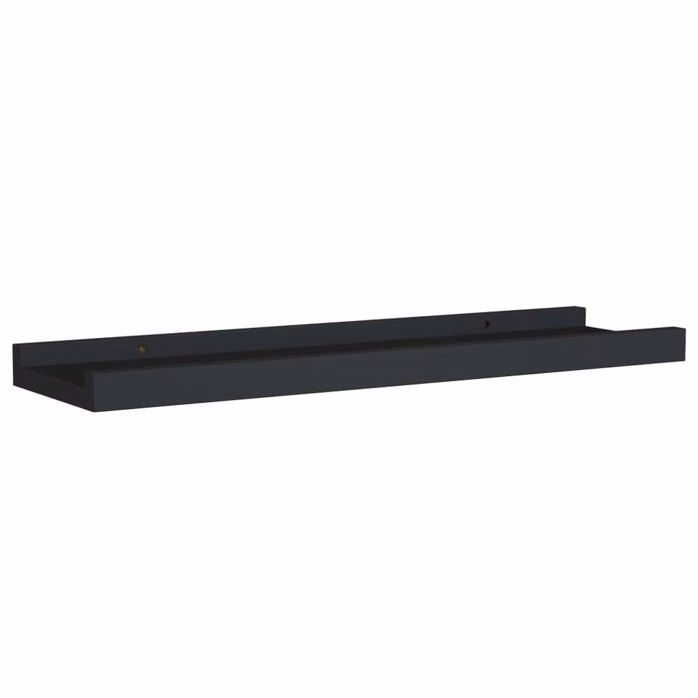 Berkfield Home Picture Frame Ledge Shelves, 2 Piece Black MDF, W: 40 cm, D: 9 cm, H: 3 cm – 3