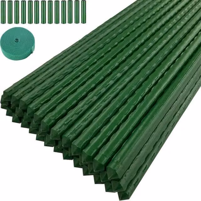 Spetlek 24-piece Green Plastic Coated Metal Garden Plant Stakes for Vegetable Support – 1