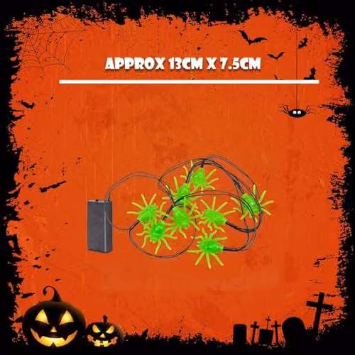 VFM e-Store Halloween LED Spider Lights, Set of 8, Green – 4