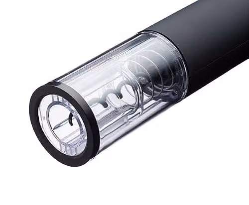 BarCraft Electric Corkscrew Wine Opener with Foil Cutter, Black and Transparent Plastic, H 26.5 cm x W 4.5 cm – 3