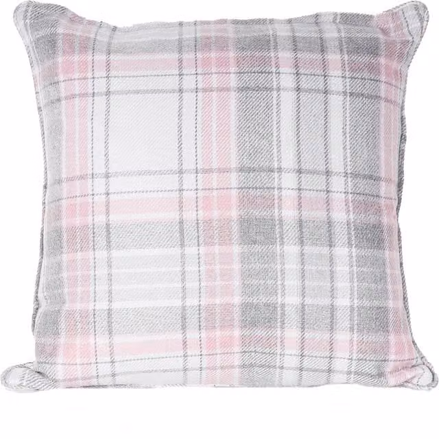 Divante Pink Checked Square Country House Cushion