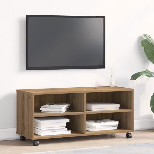 Berkfield Home Artisan Oak TV Cabinet in Brown, W/D/H: 90 x 35 x 35 cm – 1