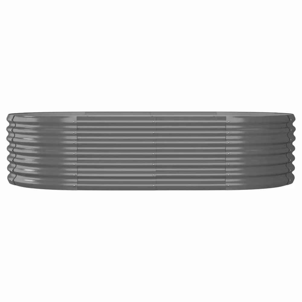 Berkfield Home Garden Powder-coated Steel Raised Bed in Grey, W/D/H: 152 x 80 x 36 cm – 3
