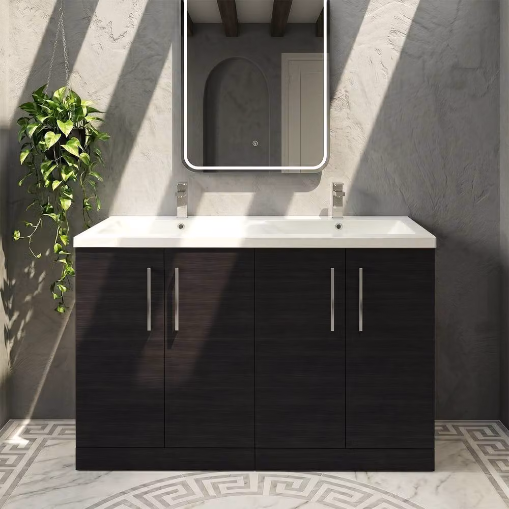 Balterley Level 1200mm 4 Door Double Basin Floor Standing Bathroom Unit in Black – 3