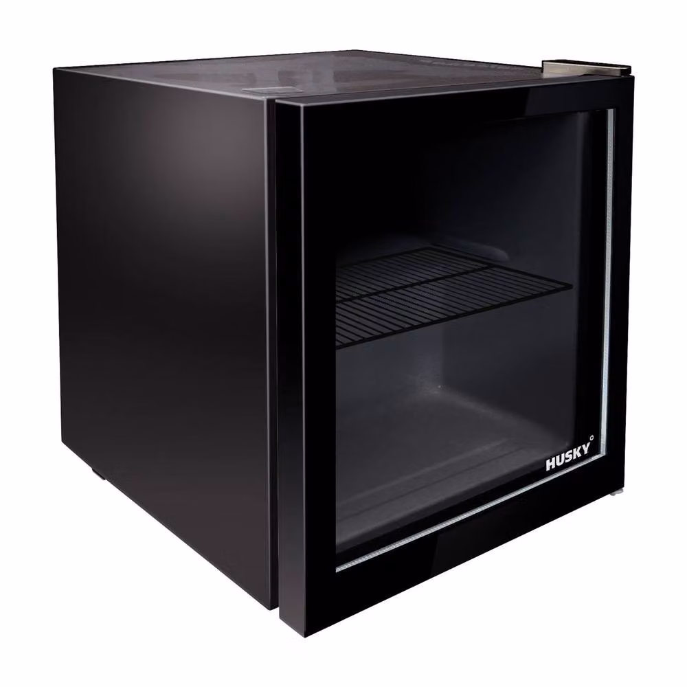 Husky Black Countertop Mini Fridge with LED Interior Light and Glass Door – 2