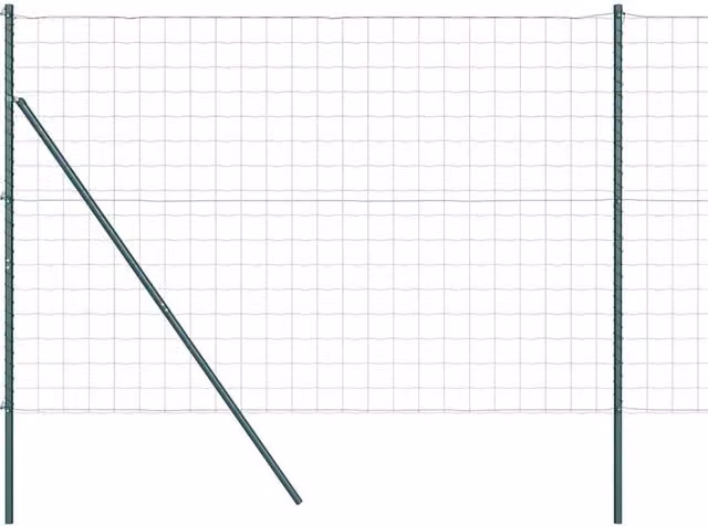 Berkfield Home Euro Fence with 7 Posts, Green Galvanised Steel, W: 10 m, H: 1.5 m – 1
