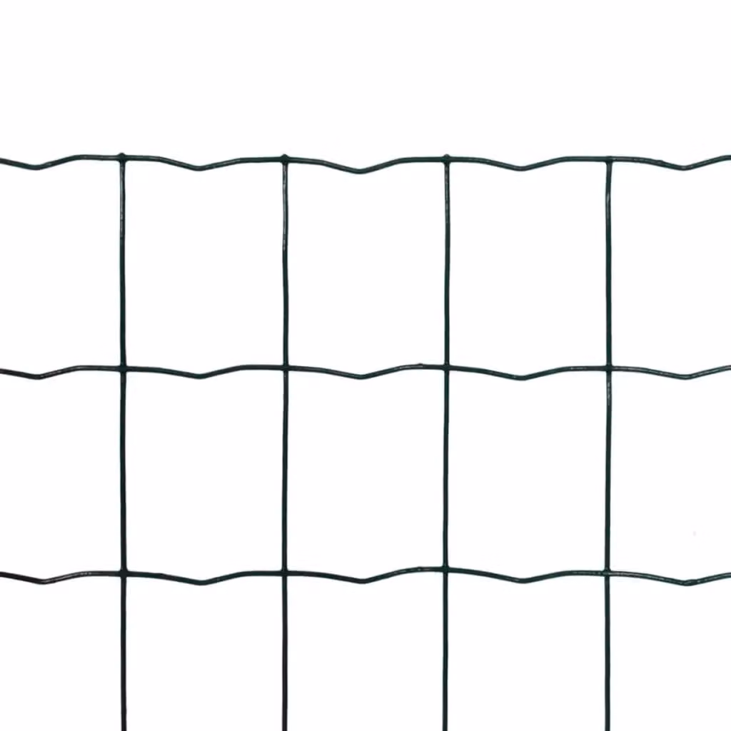 Berkfield Home Euro Fence Green PVC Coated Steel Fence, W: 25 m, H: 1.2 m – 2