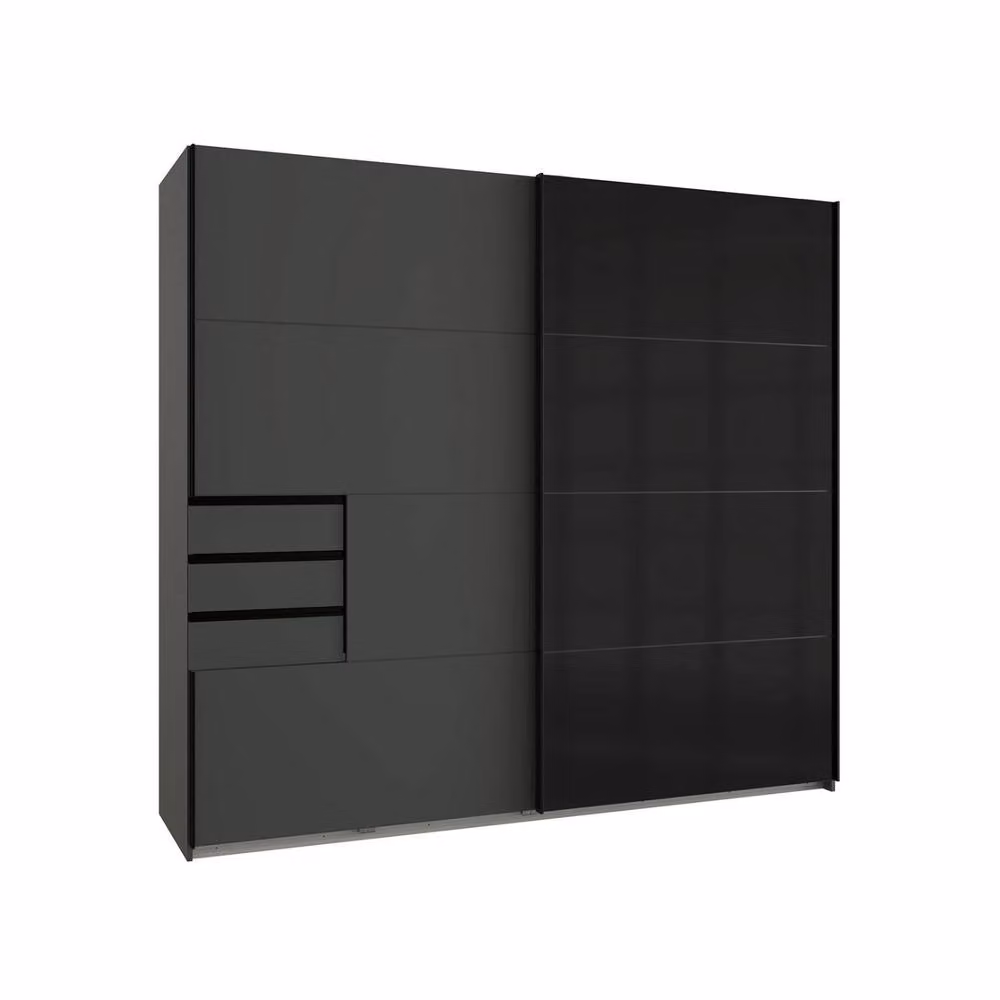 KDMD Saigon 225cm Grey Sliding Doors Wardrobe with Glass Details – 3