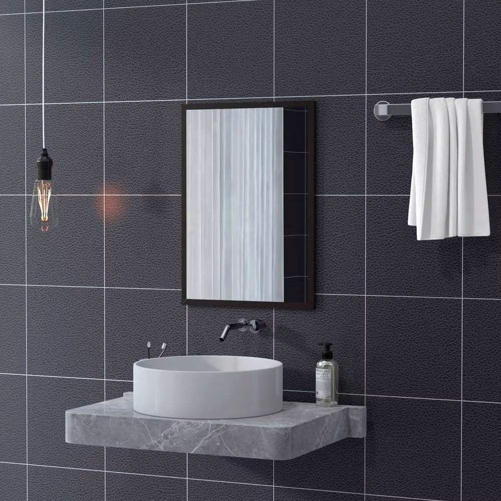 STILVORA Modern Rectangular Wall Mirror in Black, W: 70 cm, H: 50 cm – 4