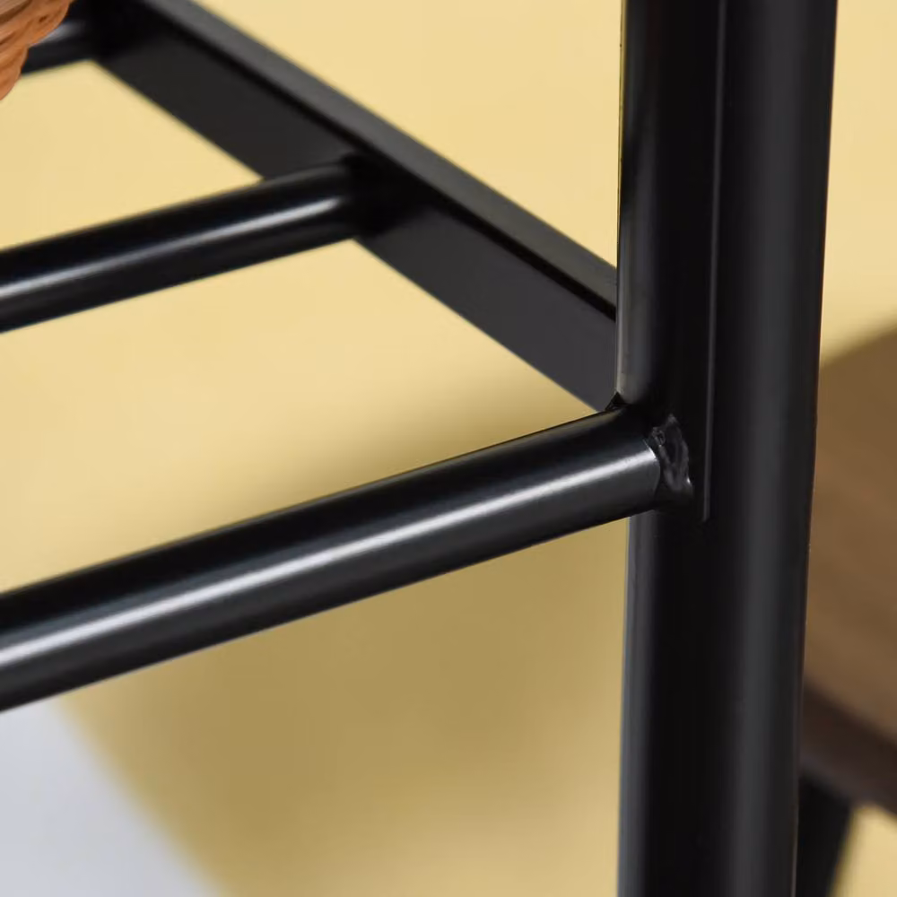STILVORA Modern Bar Table and Chairs Set with Storage Shelf in Black – 8
