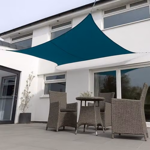 Kookaburra Primrose Square Water Resistant Sun Shade Canopy in Petrol Blue, W/D/H: 3.6 x 3.6 x 3.6 m – 3