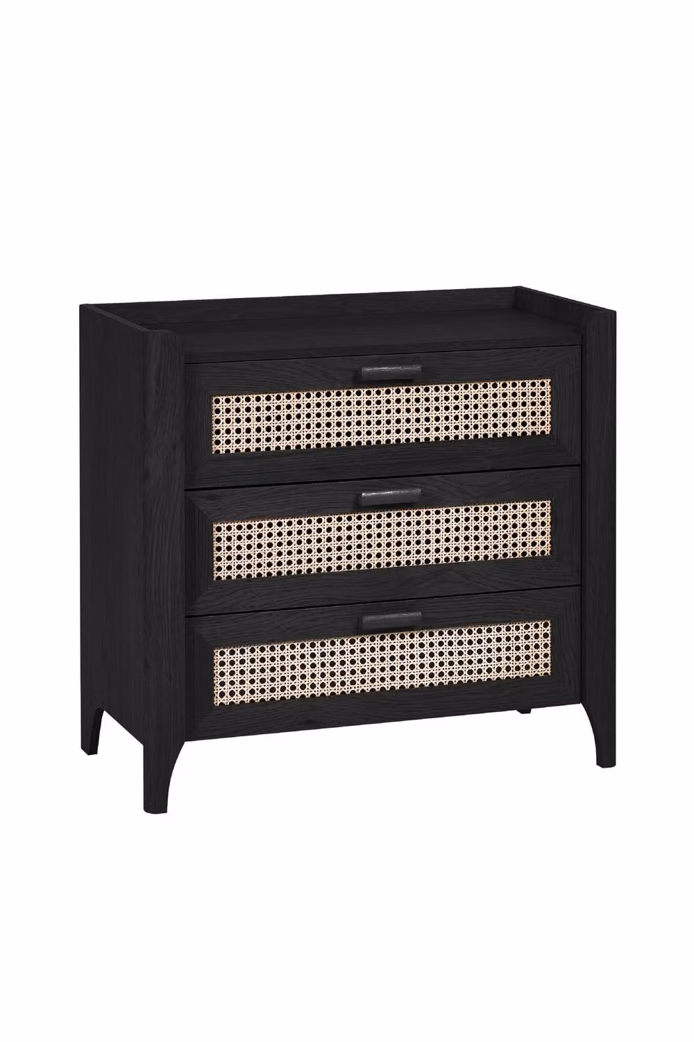 Julian Bowen Sydney 3 Drawer Chest in Black with Rattan Print – 8