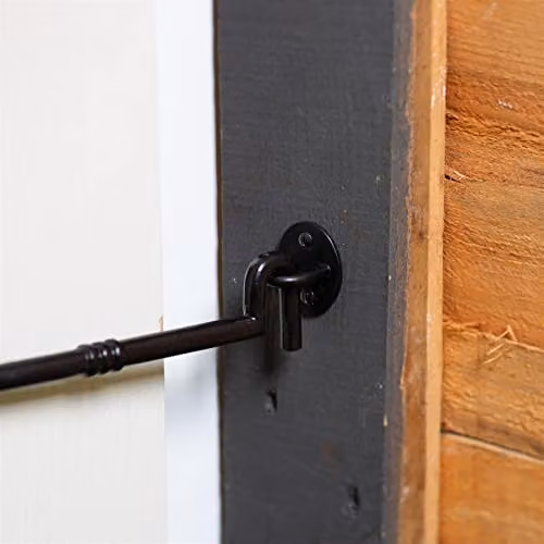Hammer and Tongs Ornate Iron Cabin Hook and Eye in Matt Black, Width: 22.5 cm – 4