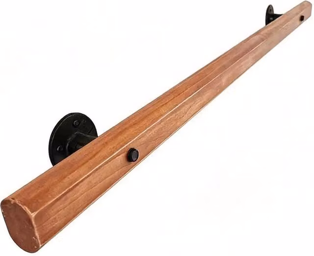 FLAVORA Natural Wooden Stair Handrail and Wall Grab Rail, Length: 100 cm, Width: 52 cm – 1