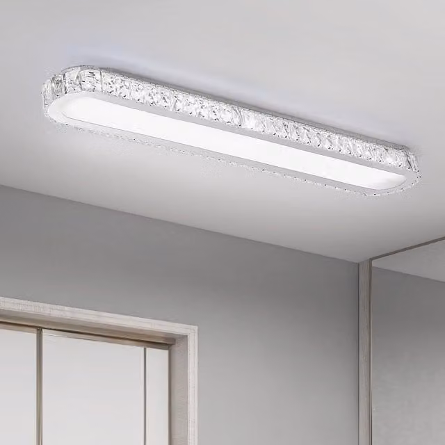 Garwarm Modern Luxury LED Ceiling Lamp in White with Remote Control and Dimmable Function
