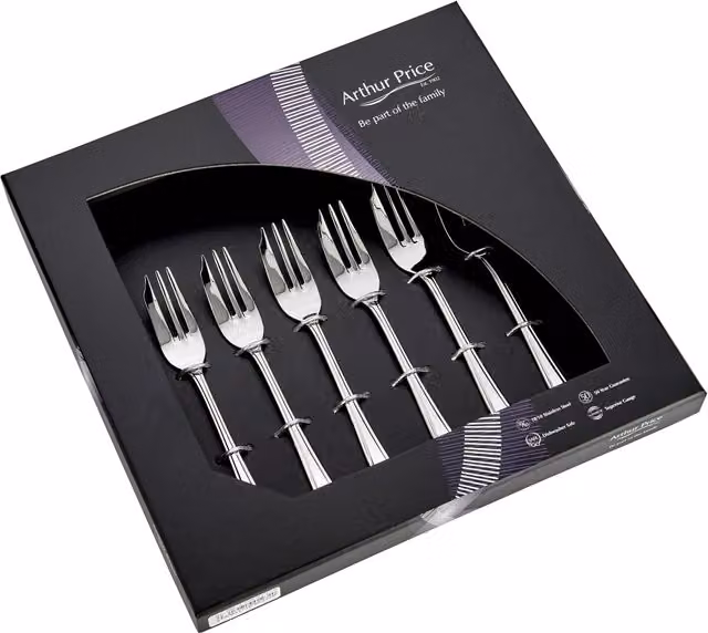 Arthur Price Harley Polished Stainless Steel Pastry Fork Set of 6 in Silver – 1