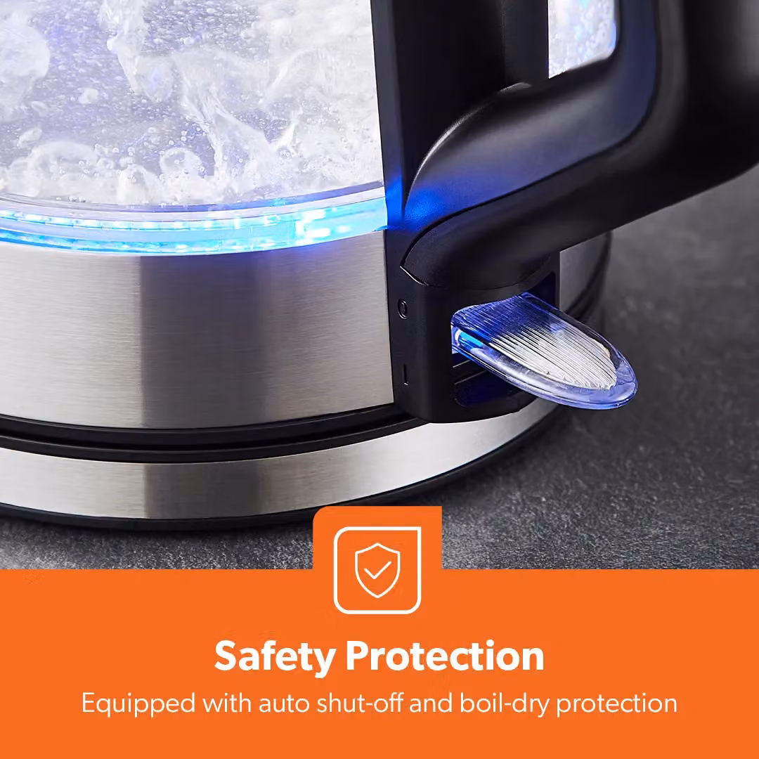 Geepas 3000W Cordless Illuminating Glass Kettle, 1.7 l, White – 4