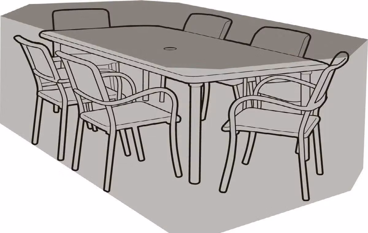 Primrose Black Premium Rectangular 6 Seater Furniture Set Cover, W: 270 cm, D: 89 cm – 2