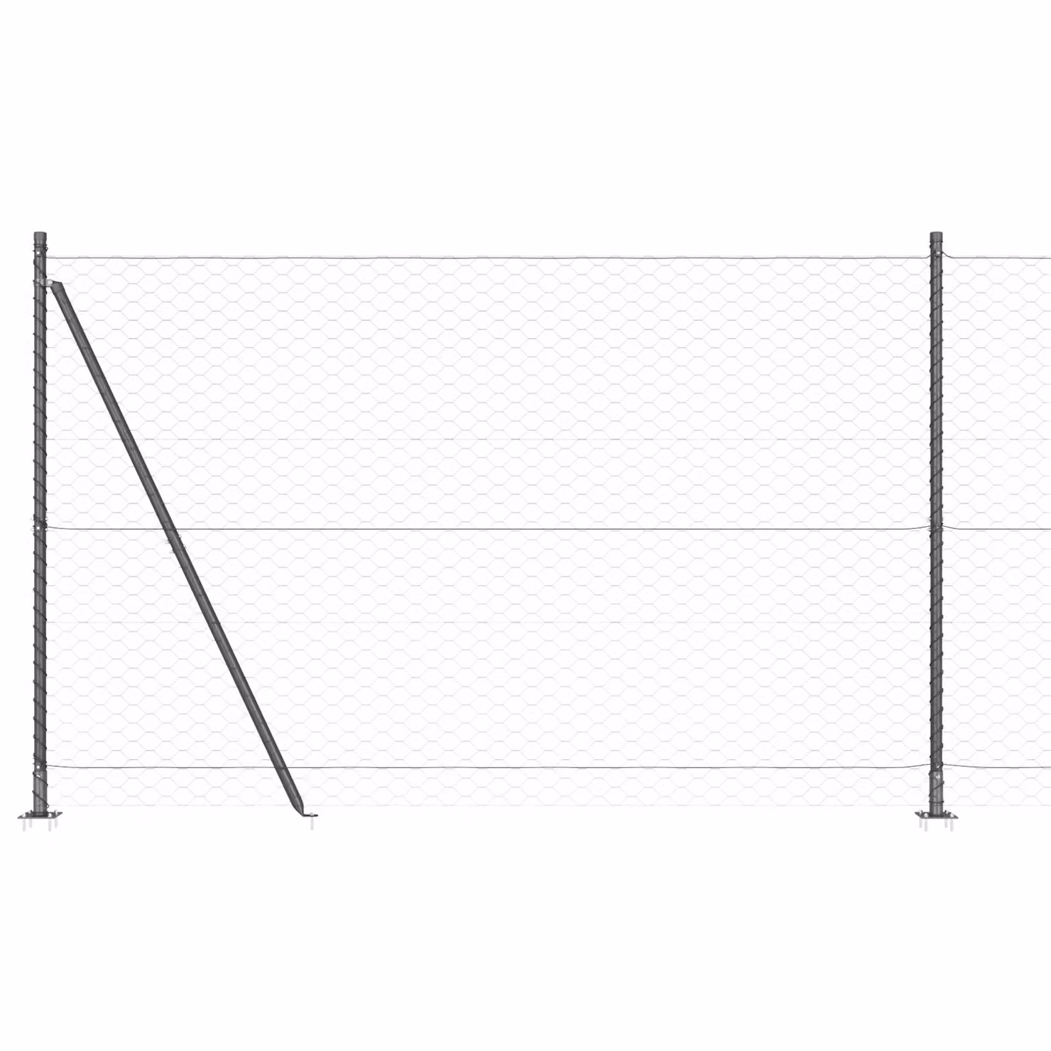 Berkfield Home Grey Powder-Coated Steel Hexagon Fence, H: 150 cm x W: 100 m – 2
