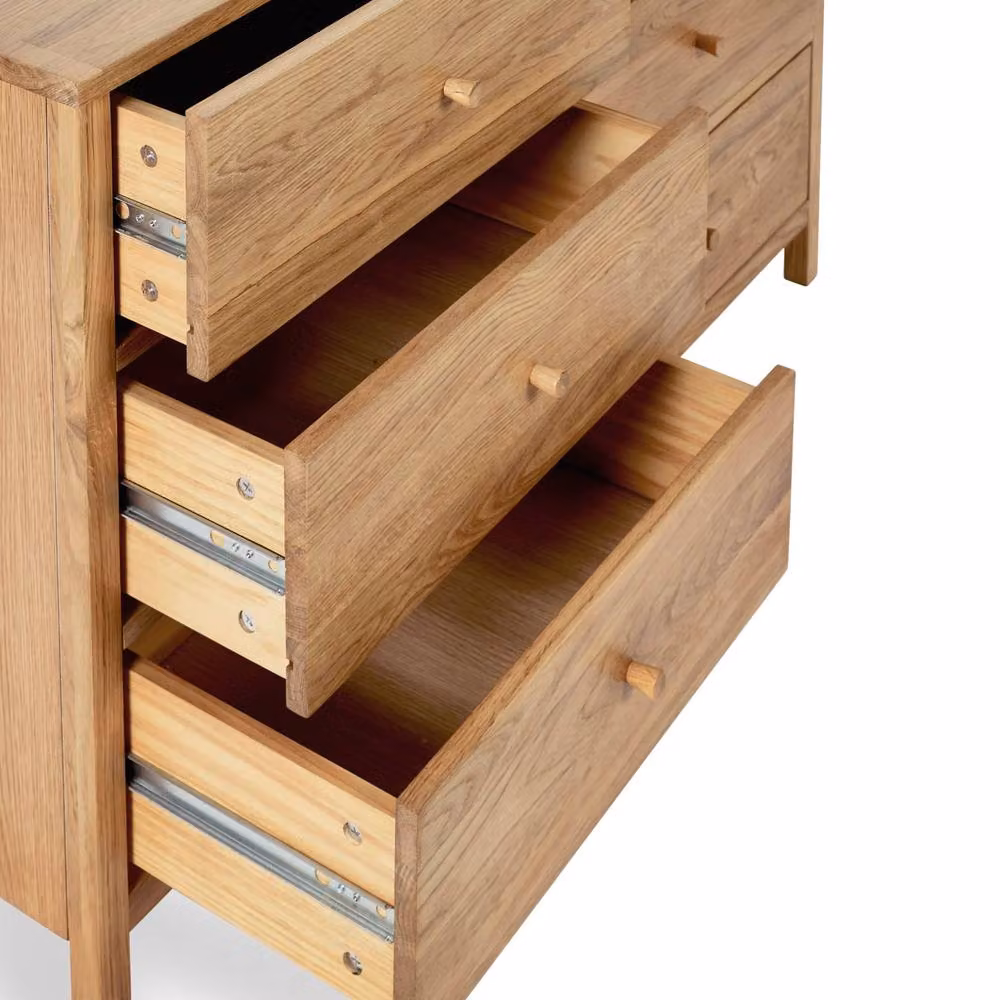Cheshire Premium Ridgeway 6 Drawer Chest in Brown Light Oak – 3