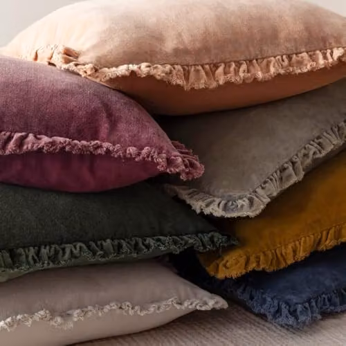 Yard Bertie Square Cotton Velvet Cushion in Brown, W/D/H: 45 x 45 x 45 cm – 4