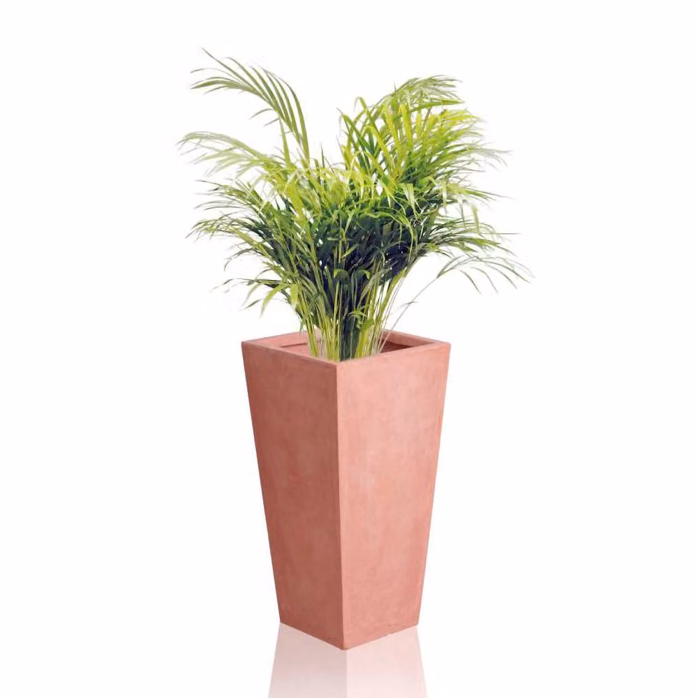 Primrose Fibrecotta Terracotta Tall Flared Square Planter in Red or Brown, H: 89 cm, W: 43 cm, D: 43 cm – 2