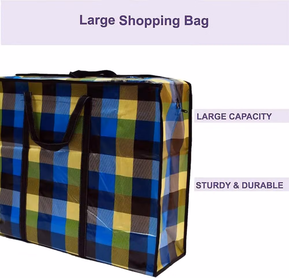 KAV Multicolour Reusable Waterproof Laundry and Storage Bags with Handles and Zippers, Pack of 3, W: 50 cm, H: 35 cm – 12