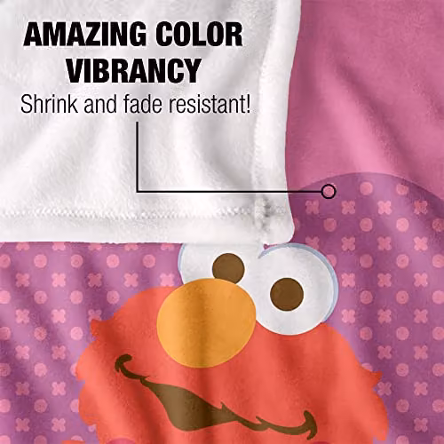 LOGOVISION Sesame Street White Dotted Fleece Throw Blanket, W: 152 cm, D: 127 cm – 3