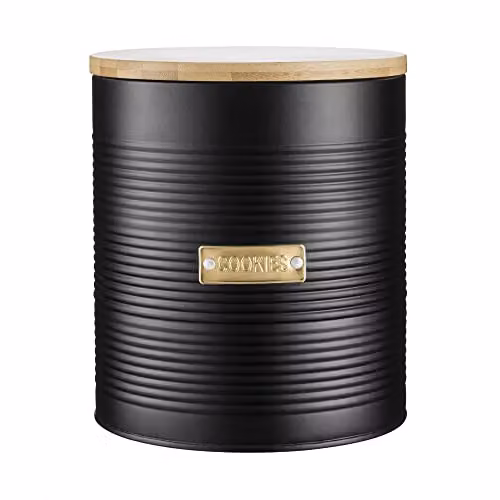 Rayware Typhoon Otto Airtight Cookie Storage with Bamboo Lid, Black, 3 l – 1